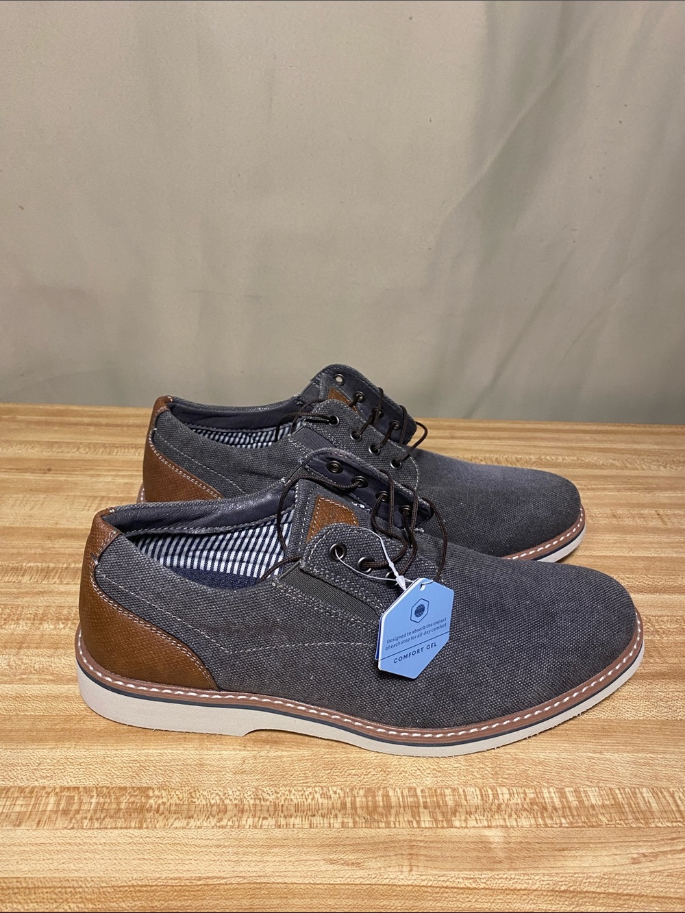 Nunn Bush Barkley  Gunmetal Canvas  Plain Toe Oxford  Dress Shoe Mens 9M